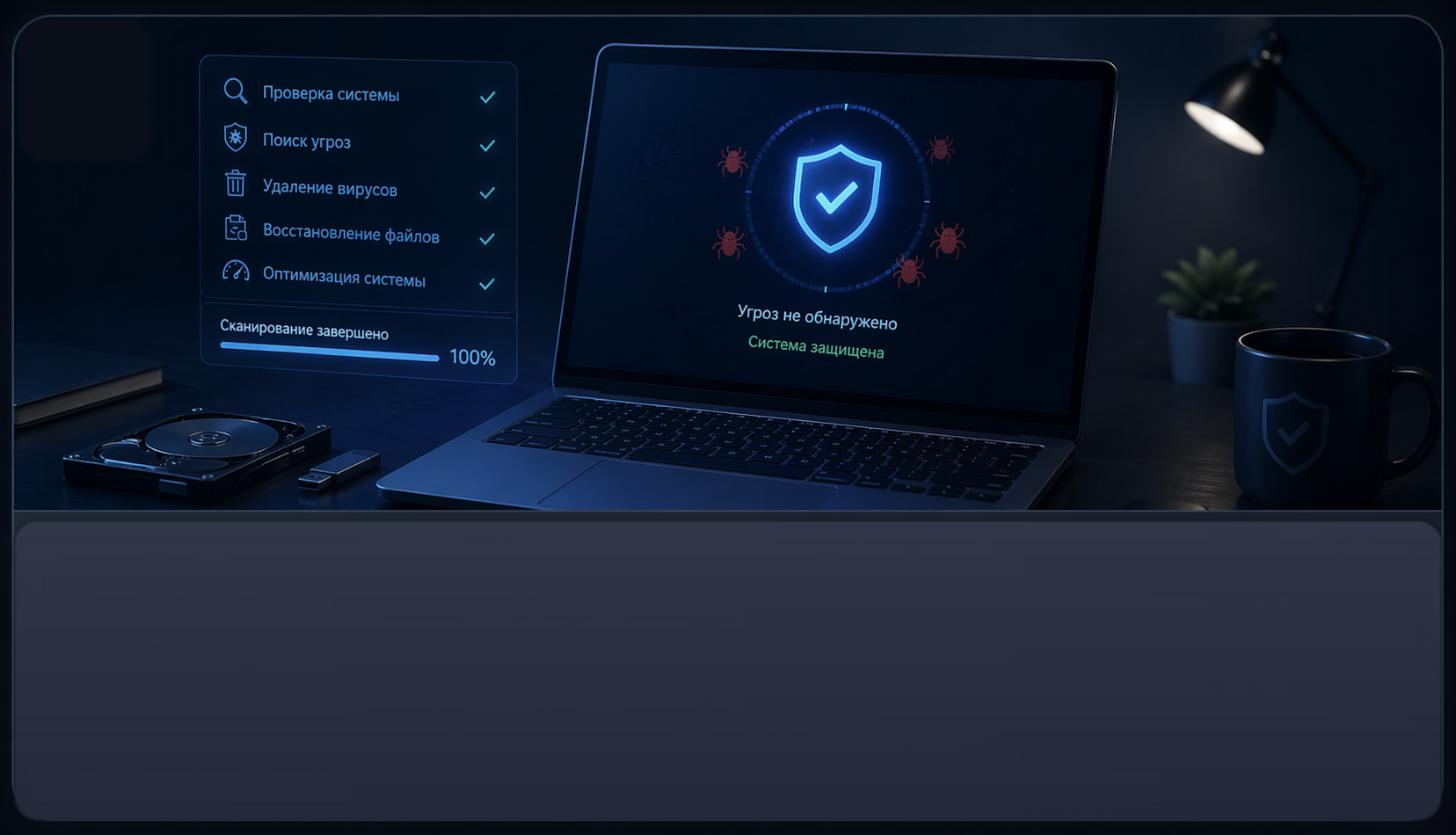 Лечение от вирусов - иллюстрация услуги